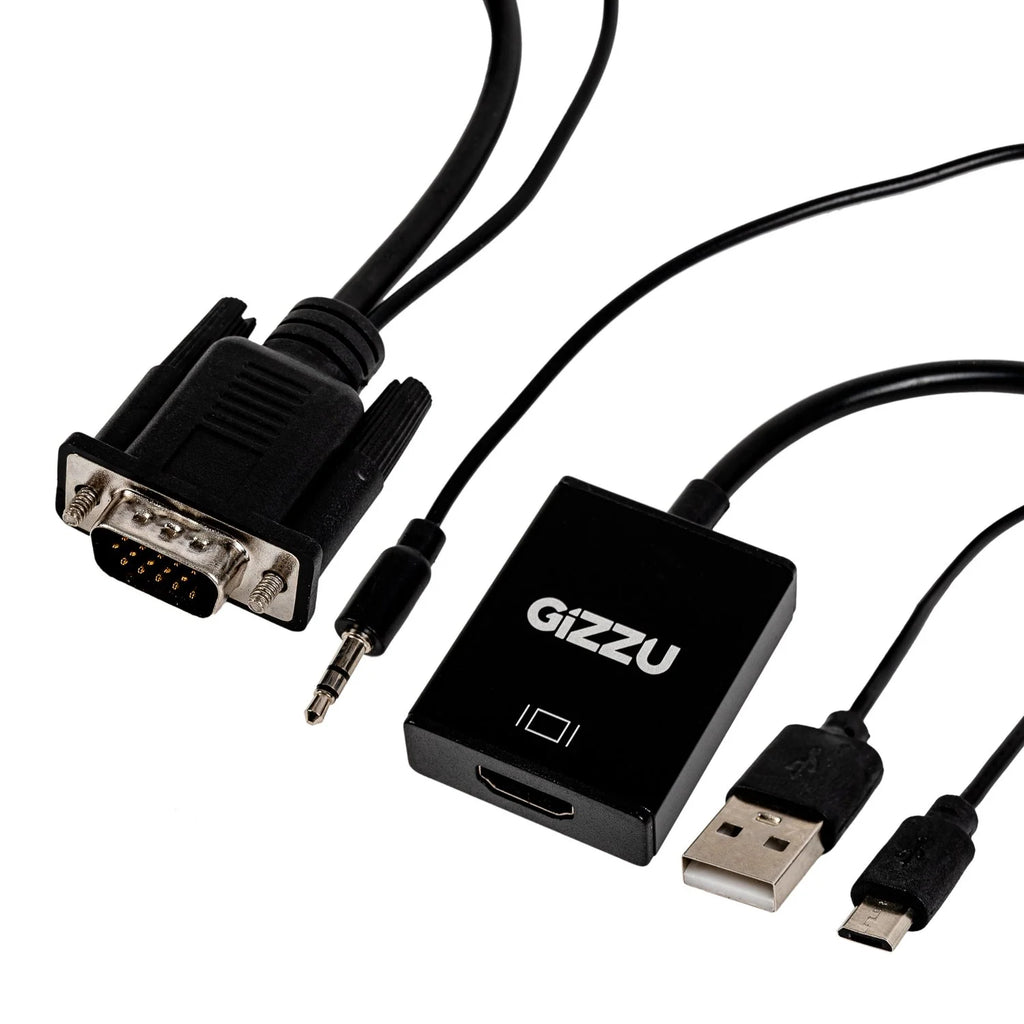 Gizzu 1080p VGA I 2HDMI adapter with Audio