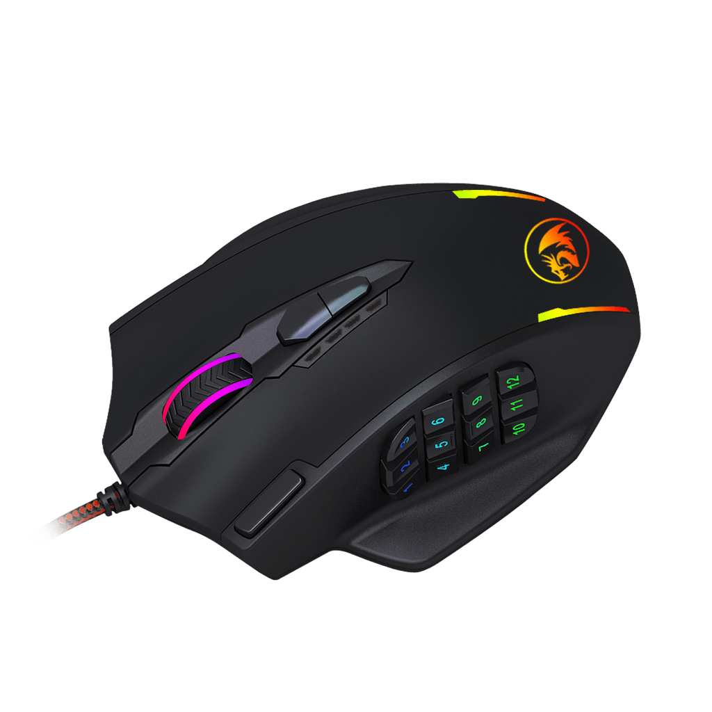 REDRAGON IMPACT 12400DPI MMO Gaming Mouse – Black