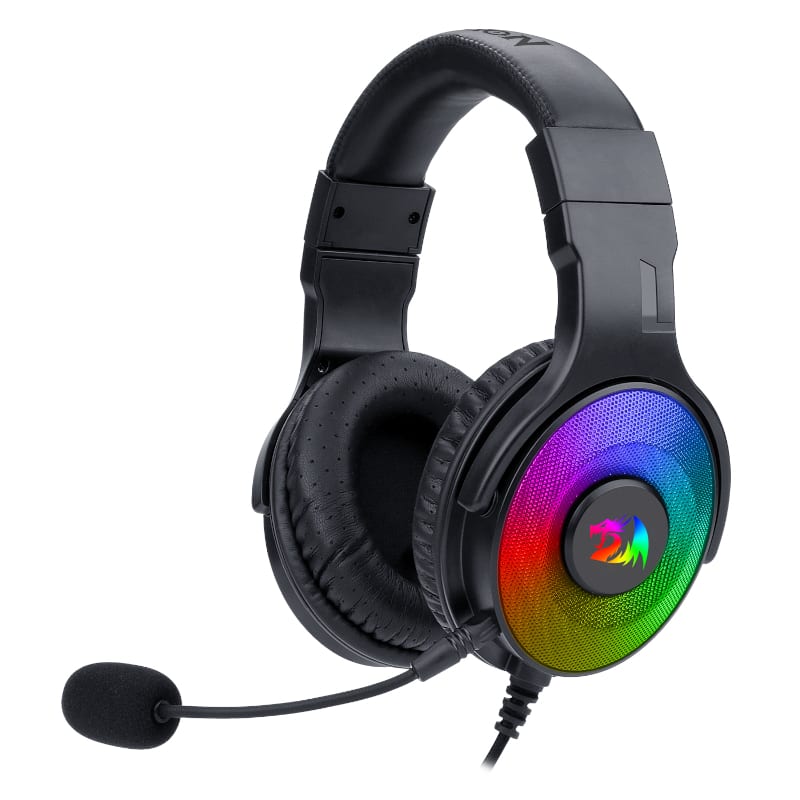 REDRAGON Over-Ear PANDORA USB (Power Only)Aux (Mic and Headset) RGB Gaming Headset – Black