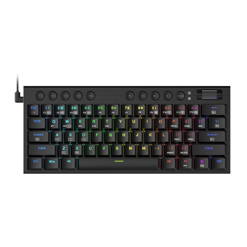 REDRAGON Horus Mini 61Key Red Switch RGB Low Profile Gaming Mechanical Keyboard – Black