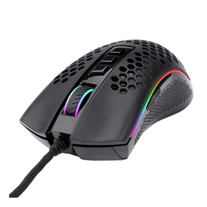 REDRAGON STORM 12400DPI 7 ButtonsErgonomic DesignP3327 Optical SensorLightweight BodyRGB Backlit gaming Mouse – Black