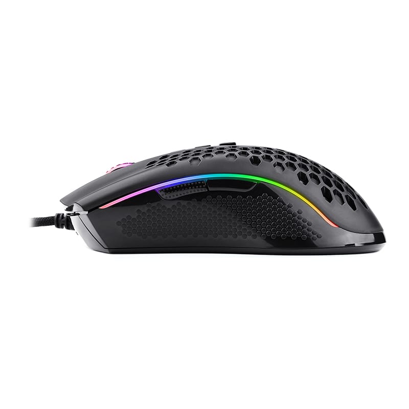 REDRAGON STORM 12400DPI 7 ButtonsErgonomic DesignP3327 Optical SensorLightweight BodyRGB Backlit gaming Mouse – Black