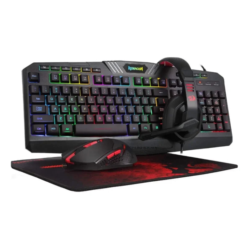 Redragon 4 IN 1 Gaming Combo Mouse/Mouse pad/Headset/Keyboard