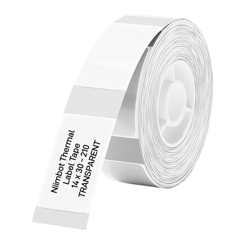 NIIMBOT D11D110D101H1S Thermal Label 14x30mm – 210 Labels Per Roll – Transparent